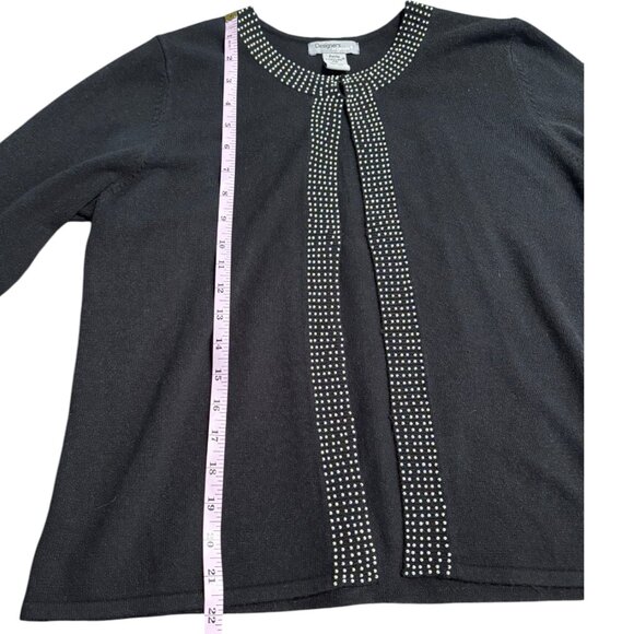 Designers Originals Petite black 2 piece beaded sweater tank w cardigan sz PM - Picture 16 of 16